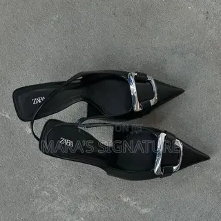 Zara Slingback Pointed Tie Buckle Heel