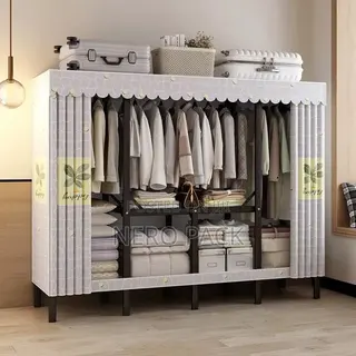 Steel Large Capacity Folding Cloth Closet, Convenient Metal Wardrobe