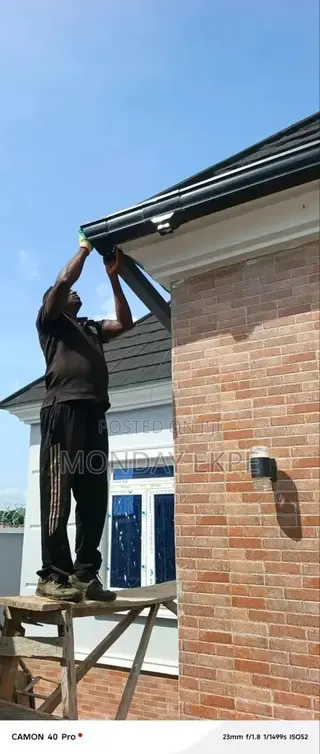 Black PVC Rain Gutter.