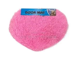 Pink Heart Fluffy Shaggy Door Mat - Soft and Thick Bedroom Mat