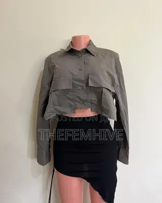 Zara Long Sleeve Crop Shirt Thrift