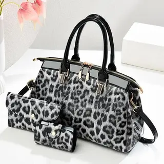 Leopard Print Handbag Set