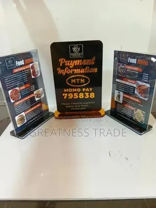 Customized Acrylic Payment & Food Menu Display Stand