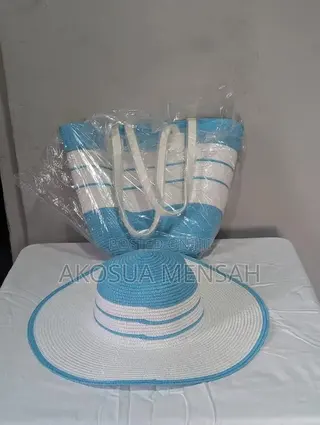 Beach Tote Bags + Matching Big Hats 2 in 1