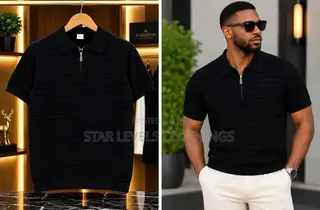 All Black Knitted Club T Shirts Available for Men
