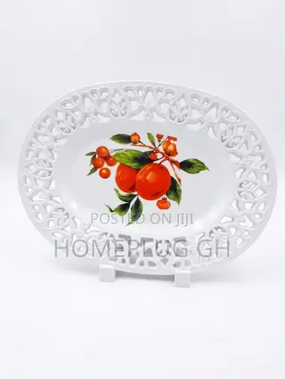 6pcs Plate Set - Oval Fruit Print
