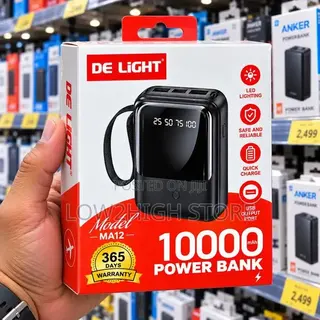 DE LIGHT MA12 10,000mAh Power Bank - Low2High