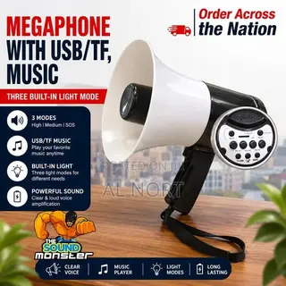 Sound Monster 333 – USB/TF Music Handheld Megaphone – White/Black