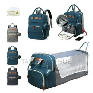 3 in 1 Baby Diaper Bag With Mosquito Net and USB