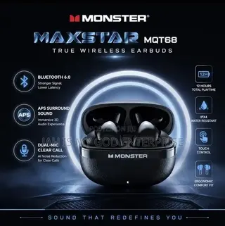 Monster MAXSTAR MQT68 Bluetooth 6.0 Sport IPX4 Waterproof Headphone