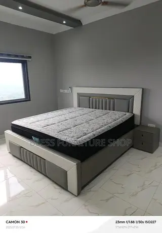 Gray Queen Size Bed Frame With Side Drawers and Matters