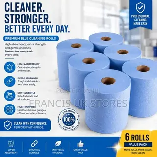 PREMIUM BLUE CLEANING ROLL: Highly Absorbent, Durable, Multi- Purpose