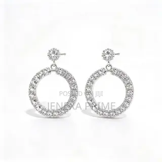 Shiny Crystal Round Hoop Earrings