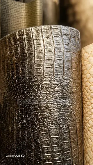 Premium Crocodile Embossed Leather Fabric – Luxury Upholstery Material