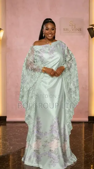 Premium Quality Flowy Gowns in French Fabric – Made in Ghana