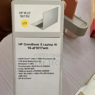 New Laptop HP OmniBook 5 16" 16GB Intel Core Ultra 7 SSD 1T