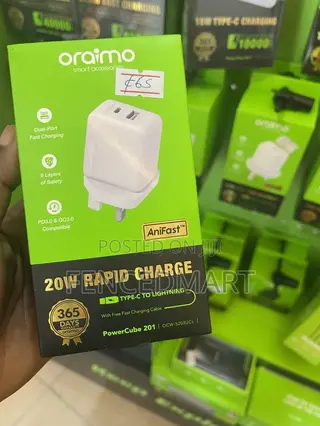 Oraimo 20W Rapid Charge Type-C to Lightning Charger – PowerCube 20i