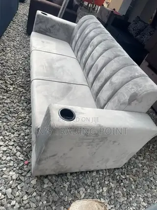 Modern 3-in-1 Sofa Chair With Cup Holders – Stylish Grey Sofa