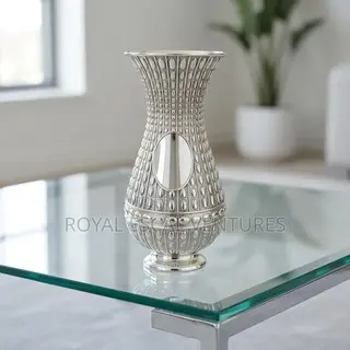 Vintage Silver-Plated Embossed Decorative Table Flower Vase