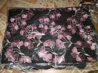 5 Yards Black & Pink Floral Lace Fabric