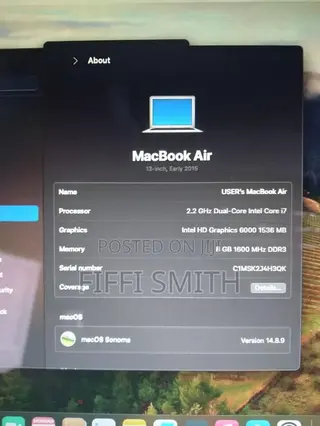 Laptop Apple MacBook Air 2015 8GB Intel Core i7 SSD 500GB