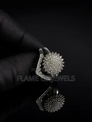 Sunflower Pave Pure Silver Ring