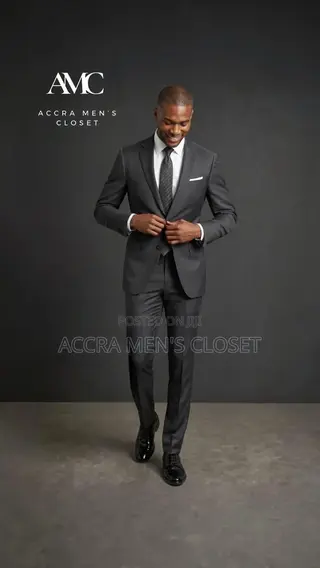 Men's Slim Fit Business Suit – 2 Piece Formal Suit in Charcoal Grey