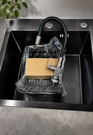 Premium Matte Black Kitchen Sink Set With Modern Faucet