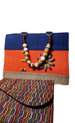 Beaded Jute Tote Bag Handmade - Africa Design Ladies Bag
