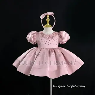 Premium Quality Pearl Beaded Dress With Free Hair Band