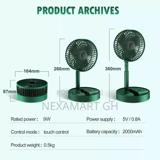Rechargeable, Adjustable Desk Fan