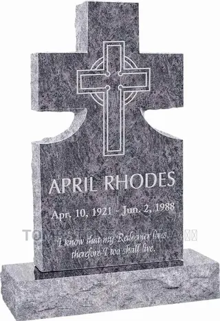 Cross Upright Headstone Polished
