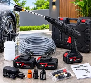 Cordless 21V Pressure Washer Set With Hose and 2 Batteries