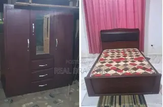 Bed and Bed Frame With Wardrobe for Sale