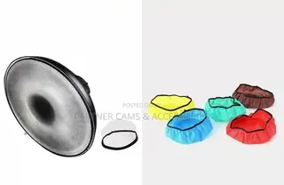 42cm Beauty Dish White and Silver Inner Five Color Gels