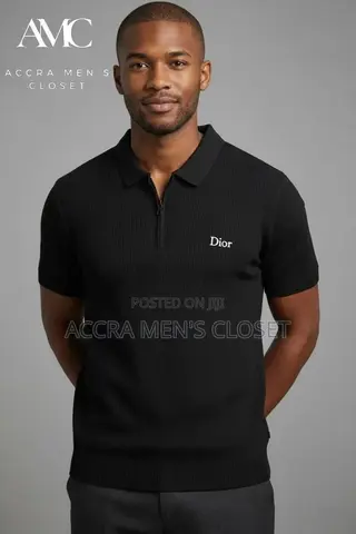 Men's Premium Short Sleeve Polo Shirt – Zip Neck, Smart Casual