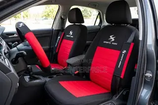 Luxury Car Seat Cover Full Set -Black and Red