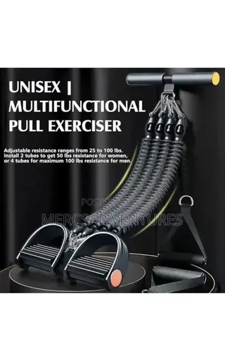 Upgraded Multifunction Foot Pedal Resistance Band With Handle, Black