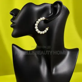 Beautiful Pair of Pearl Hoop Earrings