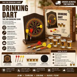Drinking Dart Game – 6 Darts, 4 Cups Dart Plate