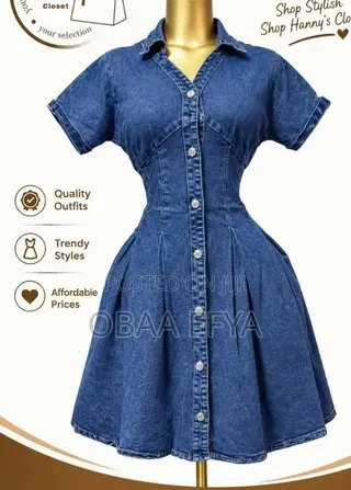 Stylish Women’s Denim Jeans Dress – Xl -XXL