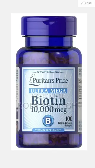 Puritan Pride Biotin-10,000mcg (100 Softgels)/Hair/Skin/Nail