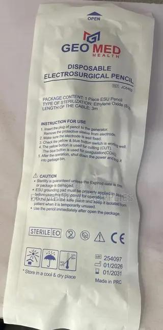 Disposable Electrosugical Pencil or Diathermy Pencil