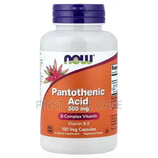 NOW Pantothenic Acid, 500 Mg, 100 Veg Capsules