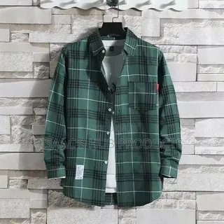 Men’S 2-Piece Long Sleeve Plaid Shirts