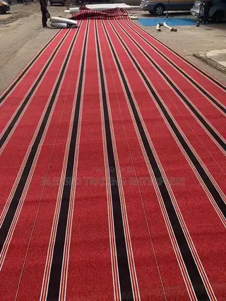 Striped Wine Woolen Carpet
