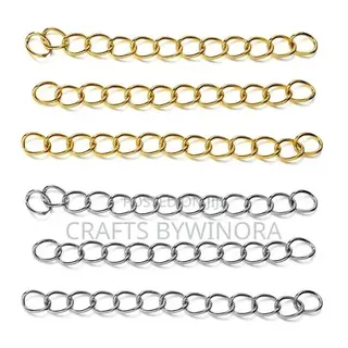Gold & Silver Extension Chain – 25 Pieces for Jewellery Making