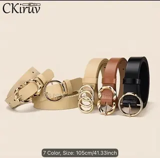 Women's Leather Belts (Black & Brown) + Free Hole Punch