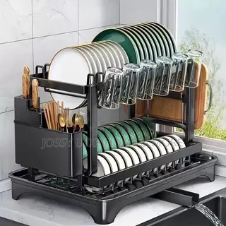 Kitchen Dish Rack Drain Storage Dishware