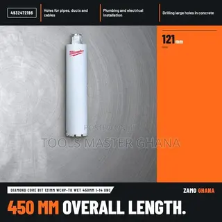 Diamond Core Bit 121Mm WCHP-Tk Wet 450Mm 1-14 Unc -